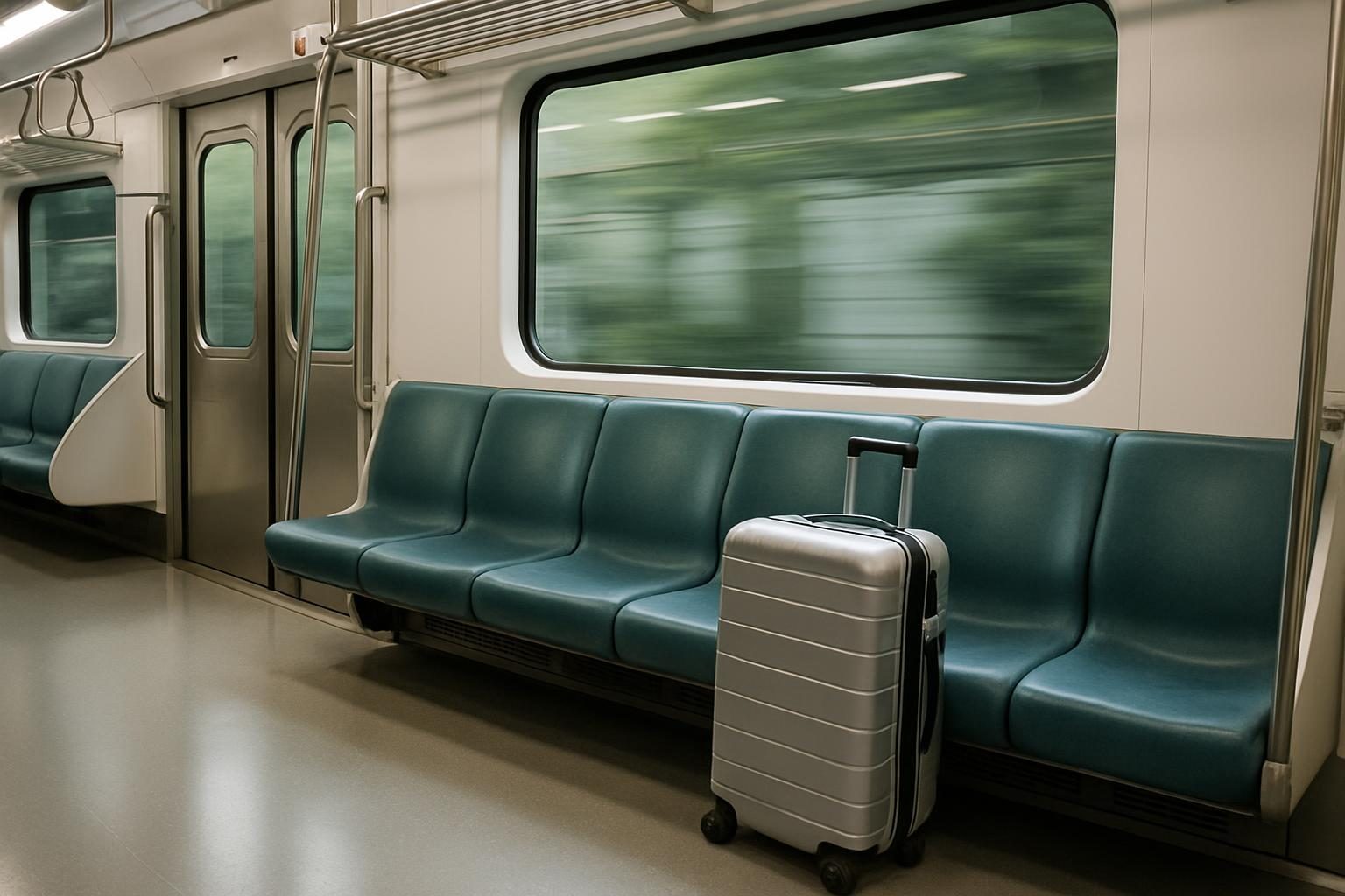 Inside a Busan subway car during the transfer from light rail toward Seomyeon